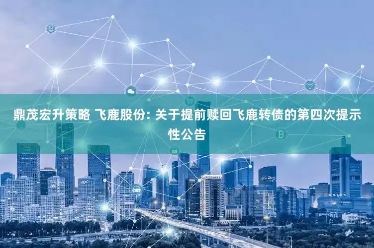 鼎茂宏升策略 飞鹿股份: 关于提前赎回飞鹿转债的第四次提示性公告