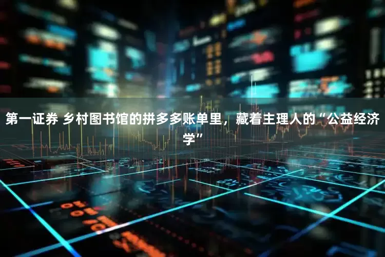第一证券 乡村图书馆的拼多多账单里，藏着主理人的“公益经济学”
